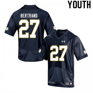 Notre Dame Fighting Irish Youth JD Bertrand #27 Navy Under Armour Authentic Stitched College NCAA Football Jersey ARX8499GV